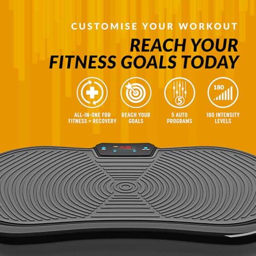 Bluefin Fitness Ultra Slim Power Vibration Plate | Innovational Vibro Shaper | 5 Programs + 180 Levels | Noiseless Home Fitness | Bluetooth Speakers| Easy Storage | Sleek & Compact Design