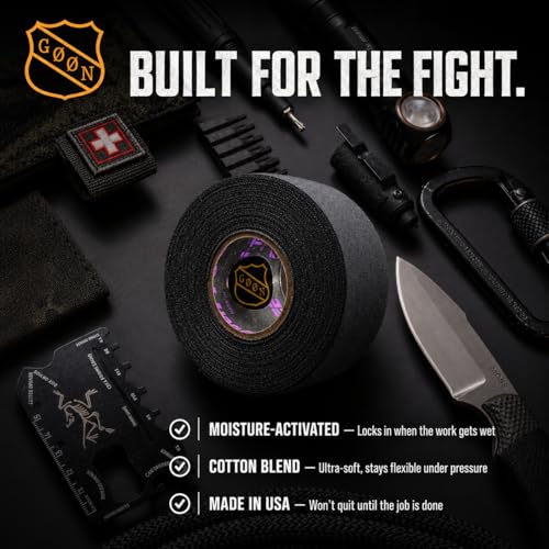 Goon Tape Black Raid Tape & Mini Shield Patch Bundle - Grip & Gear Accessories