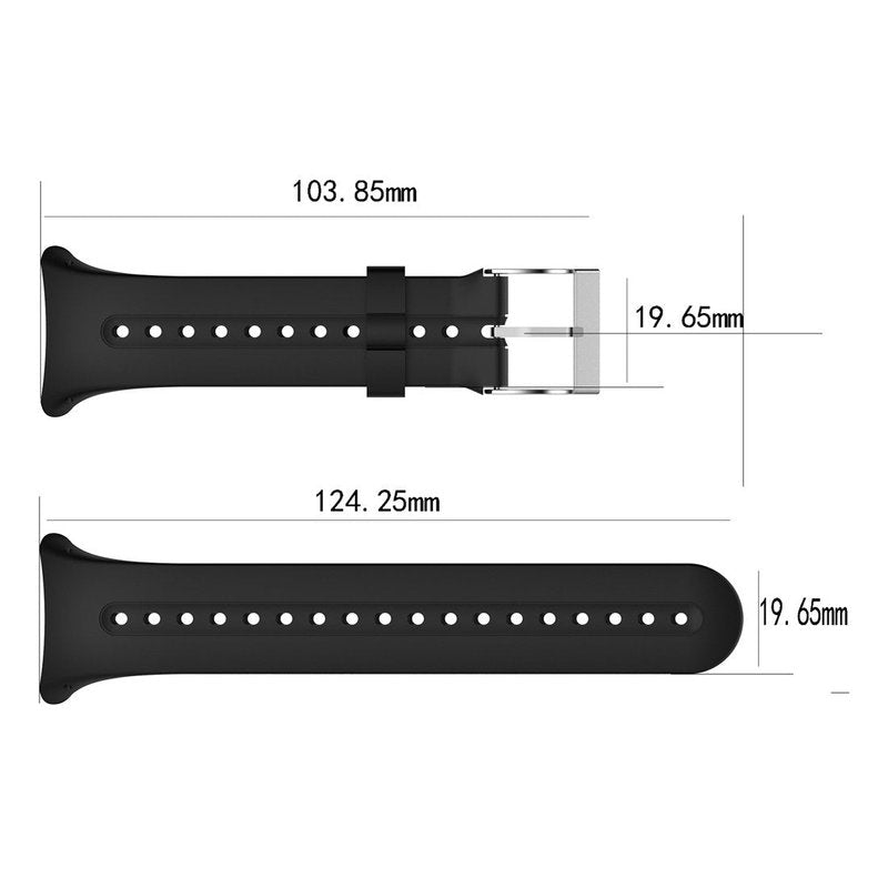 MOTONG Silicone Replacement Strap For Garmin Swim Watch (Silicone Black)