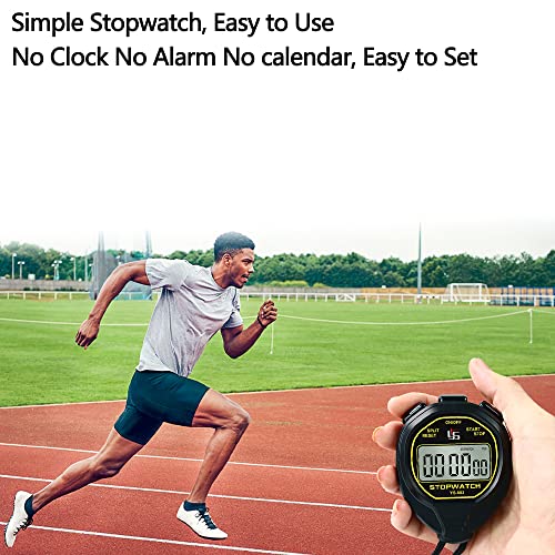 FCXJTU Digital Simple Stopwatch Timer, No Bells, No Alarm, Simple Basic Operation, Silent, Clear Display, ON/Off, Large Display for Swimming Running Training Kids Coaches Referees Teachers