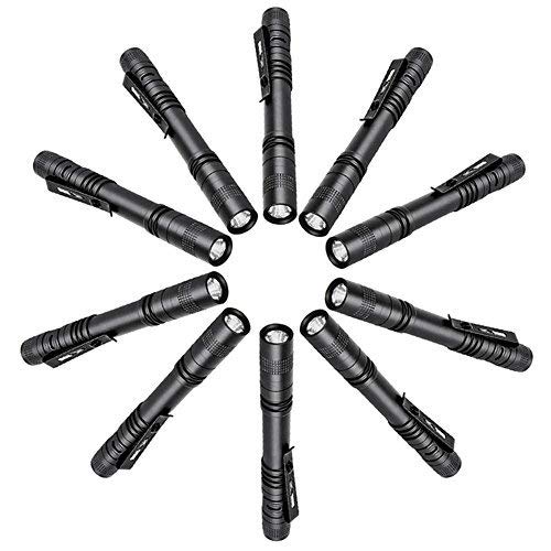 Tileon Pen Flashlight,10PCS Led Pen Light Flashlights with Clip,500 Lumen Mini Flashlight Medical Penlight