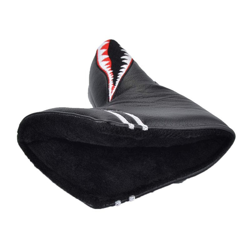 PLUSKER Golf Putter Head Cover with Magnetic Closure, Shark Cartoon Pattern Synthetic Leather Waterproof Protector for On-Course & Travel