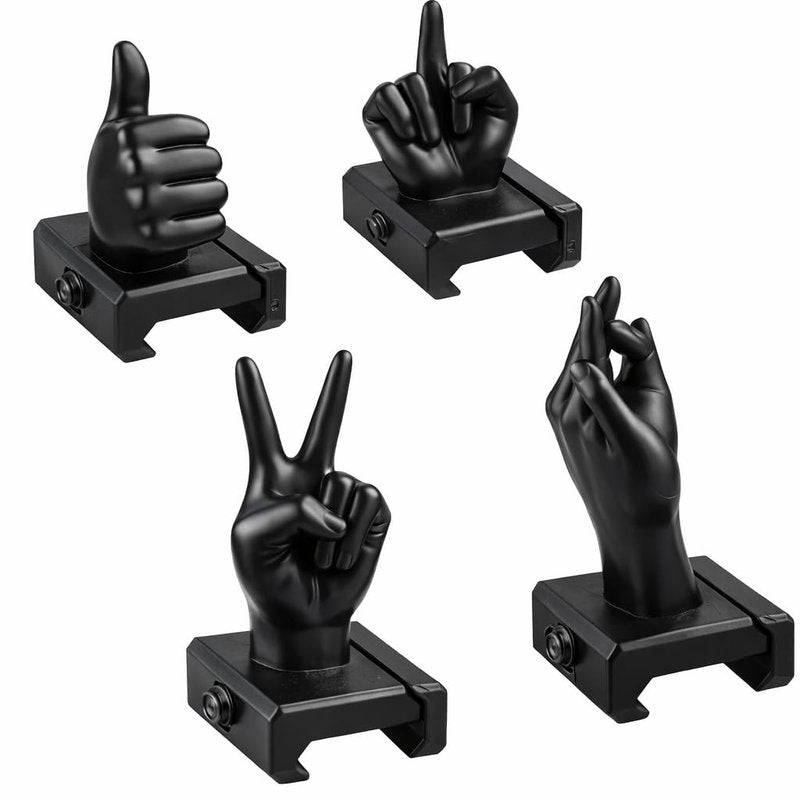 GOTICAL Finger Sight Set, Fixed Backup Front and Rear Sight BUIS Set, Fit Picatinny Rail and Weaver (2 Sets of Finger Set) (4Pcs/Set Finger Thumb) (4Pcs/Set Finger Thumb)