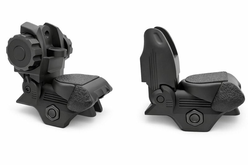 GOTICAL | Flip Up Lightweight Polymer Composite Sights for Rifle Tool-Free Adjustable Front Sight Rapid Transition Backup Front and Rear Sight w/Integral Front Sight Adjustable Nut Full CO-WITHNESS