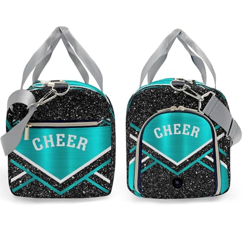 Ronxzas Cheer Cheerleader Sports Duffel Bag Travel Duffle Gym Bags Weekender Bag with Shoe Compartments (Red Bling)