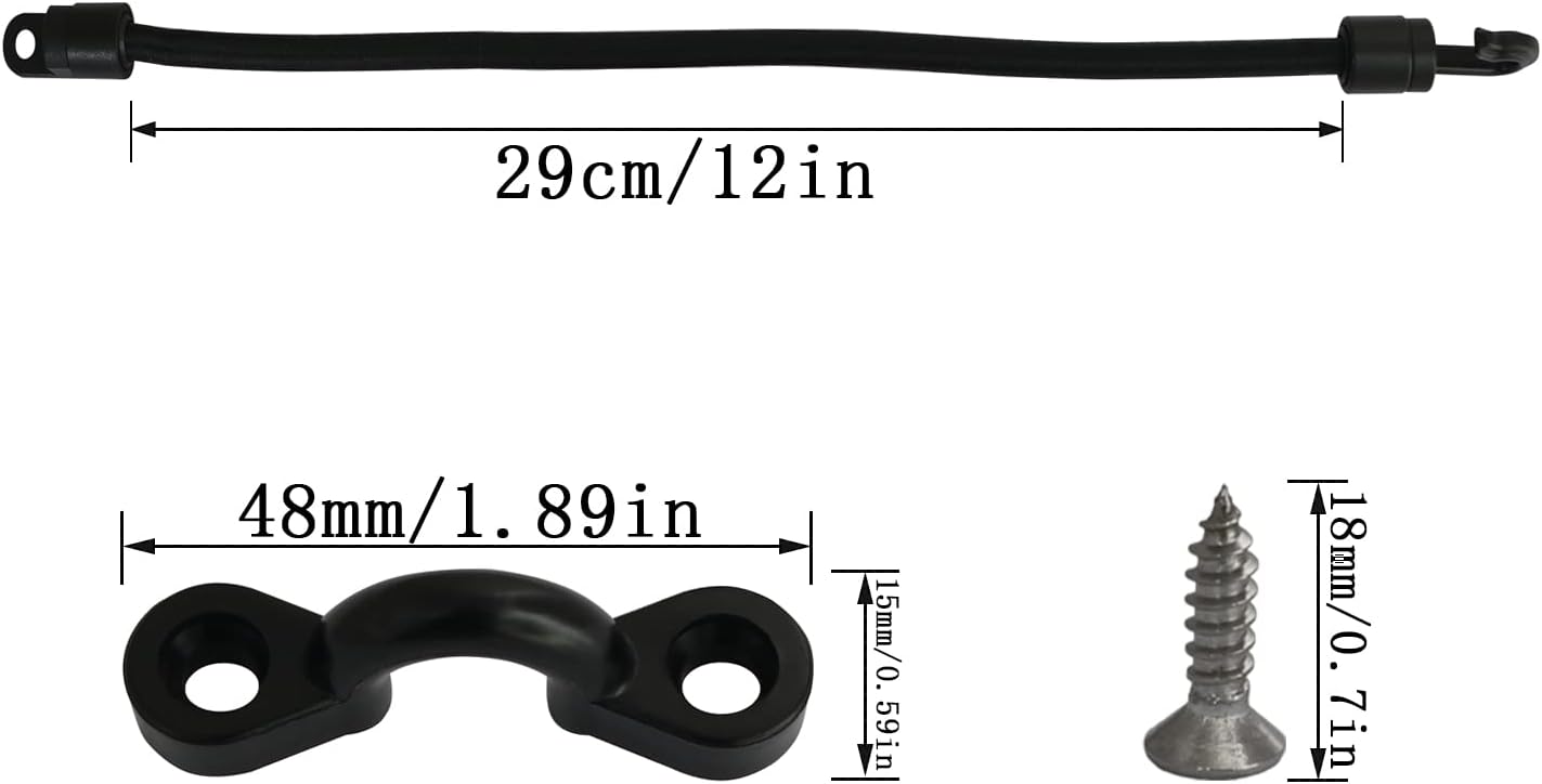 Deck Mount Connector - 2PCS Elastic Rope Bungee Rod Strap Holders for Fishing Boat & Kayak | Durable Hold Down Straps