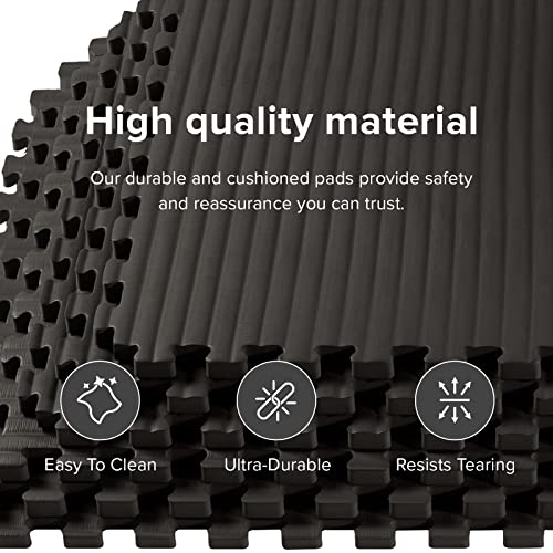 We Sell Mats 1 Inch Thick Martial Arts EVA Foam Exercise Mat, Tatami Pattern, Interlocking Floor Tiles for Home Gym, MMA, Anti-Fatigue Mats, 24 in x 24 in