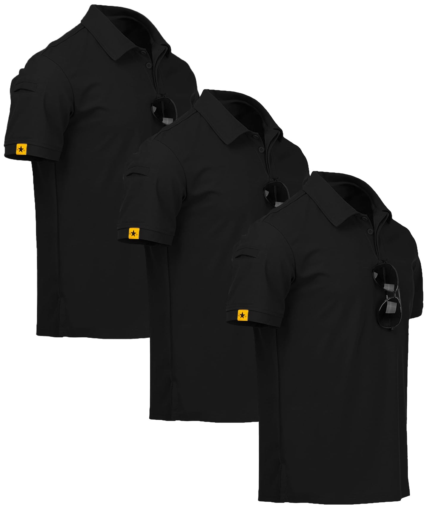 ZITY 3 Pack Mens Polo Shirt Short Sleeve Sports Performance Business Casual Golf Shirts for Men Collared Tactical T-Shirts Darkgray Purple SkyBlue X-Large