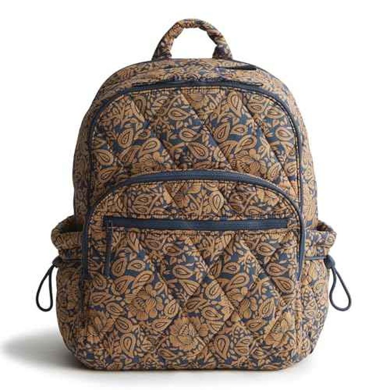 Vera Bradley Women's Featherweight Large Bancroft Backpack, Lotus Montage Roasted Pecan, One Size