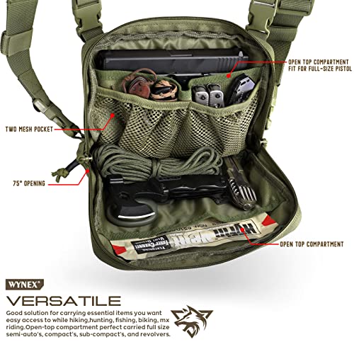 WYNEX Tactical Chest Rig Bag of Laser Cut Design, Molle Chest Pouch Utility Recon Kit Bag Tactical Chest Pack Bag