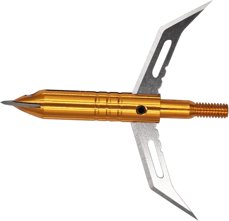 Hunting Broadheads 12-Pack - 100 Grain Screw-In Cutting Blade Arrow Tips for Traditional & Compound Bows