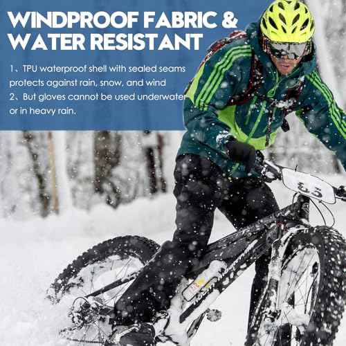 Bruvoalon Winter Gloves for Women & Men, 3M Thermal Insulation, Lycra Fabric, Windproof, Touchscreen, Anti-Slip, Cold Weather