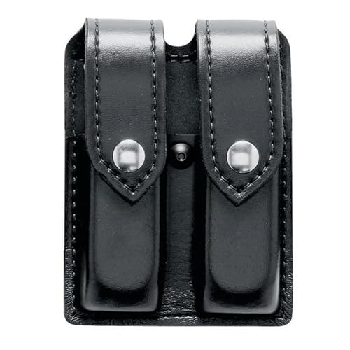 Safariland Duty Gear Glock 17 Chrome Snap Double Handgun Magazine Pouch (Plain Black)