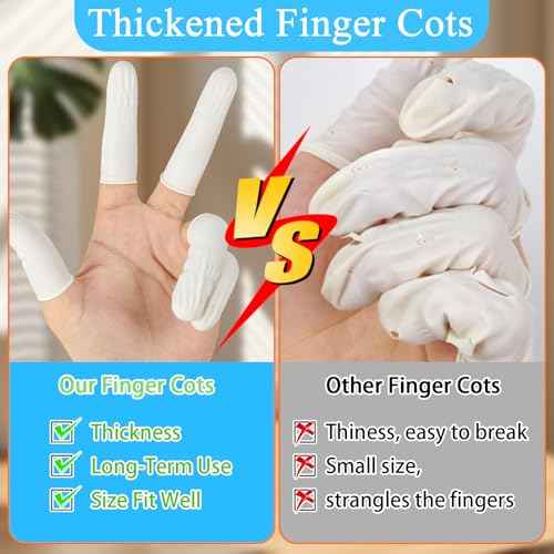 3000Pcs Latex Finger Cots Disposable Finger Glove Protection for Fingertip, Anti-Static Medium Finger Cover Protectors