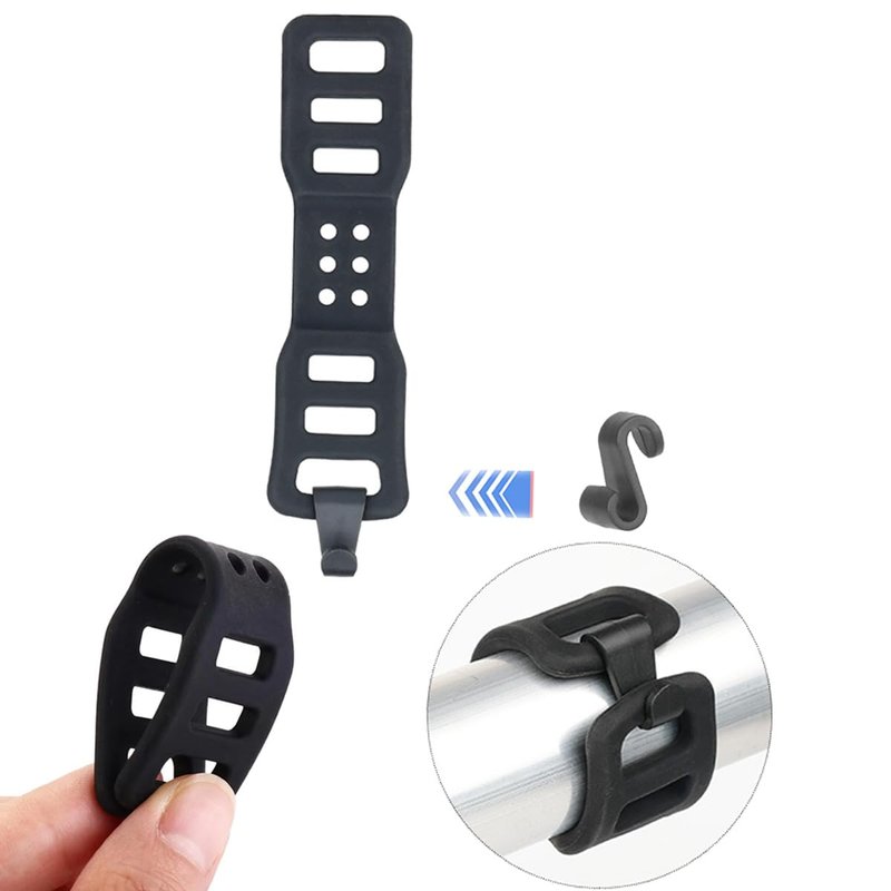 ZAAWUUT 4-Pack Bike Silicone Band,Bicycle Handle Bars Elastic Strap Bandage,Mount Band Holder for Fixing Tail Light,Recorder (4, 3.6 Inch)