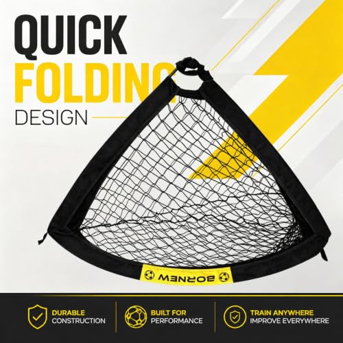 Black 4x3FT Soccer Goal for Kids - Portable Backyard & Indoor Training with Stakes