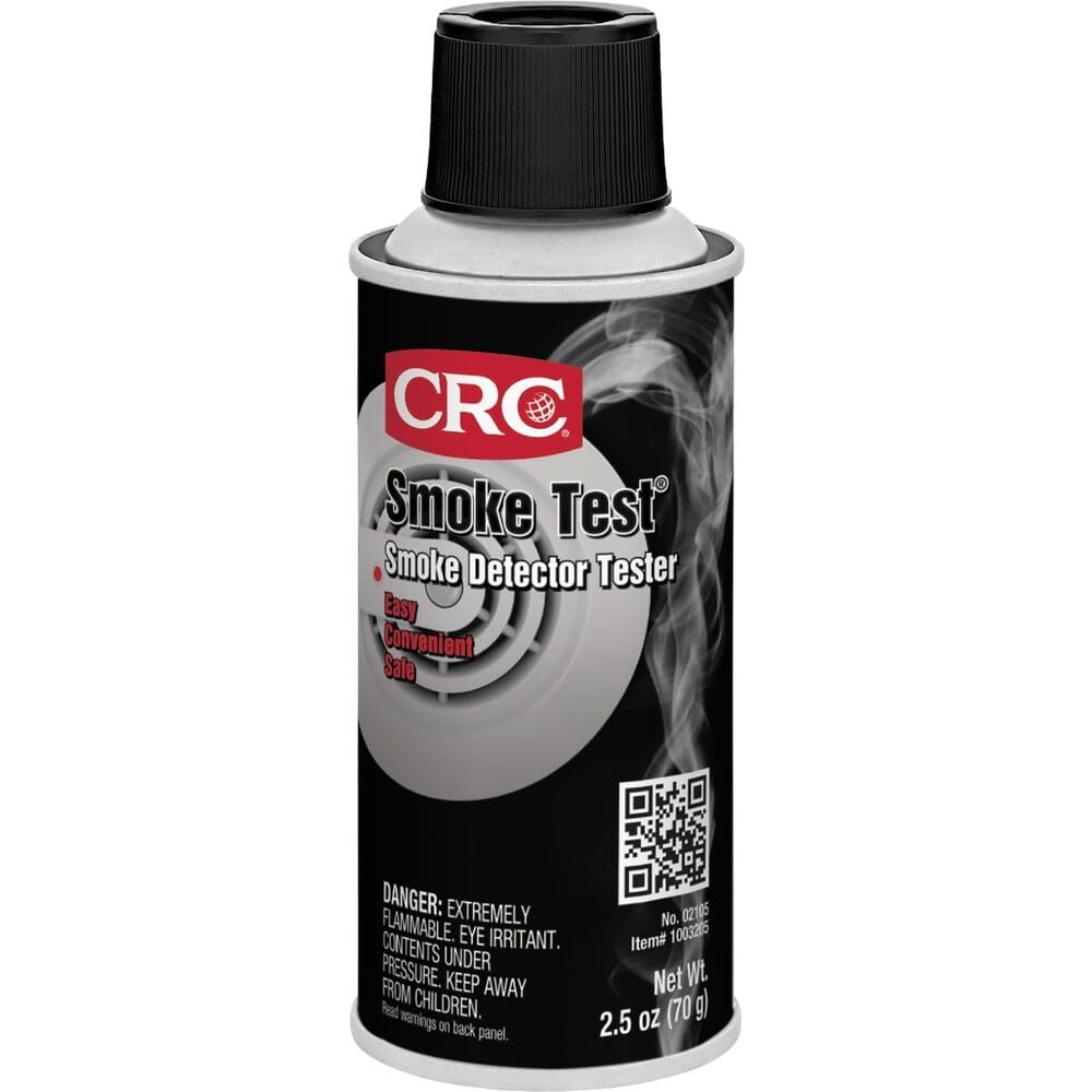 CRC Smoke Test Smoke Detector Tester, 2.5 Wt Oz, Reaches Up to 6 Feet, Checks for Obstructions or Debris which Clog Detector Vents, Aerosol Spray