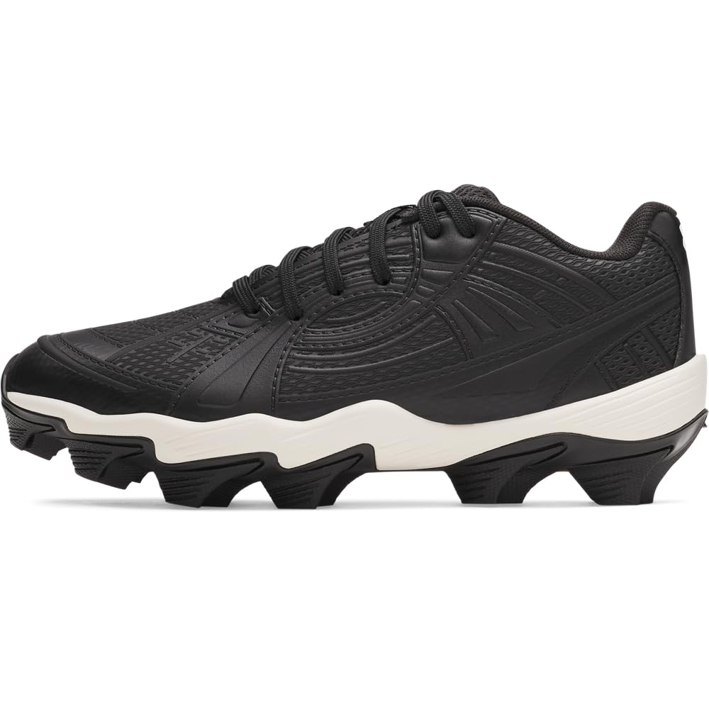 Under Armour Girls' Glyde Sola RM JR Softball Cleats, (001) Black/White/Black, 3, US
