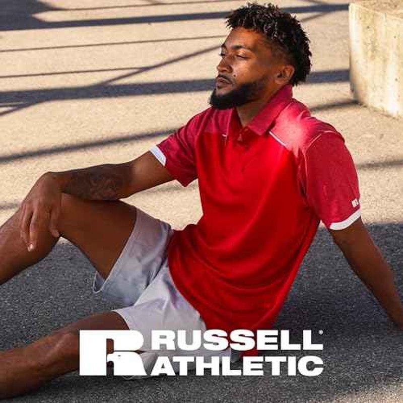 Russell Athletic Men's Legend Polo Shirt, Moisture-Wicking Performance, Classic Fit