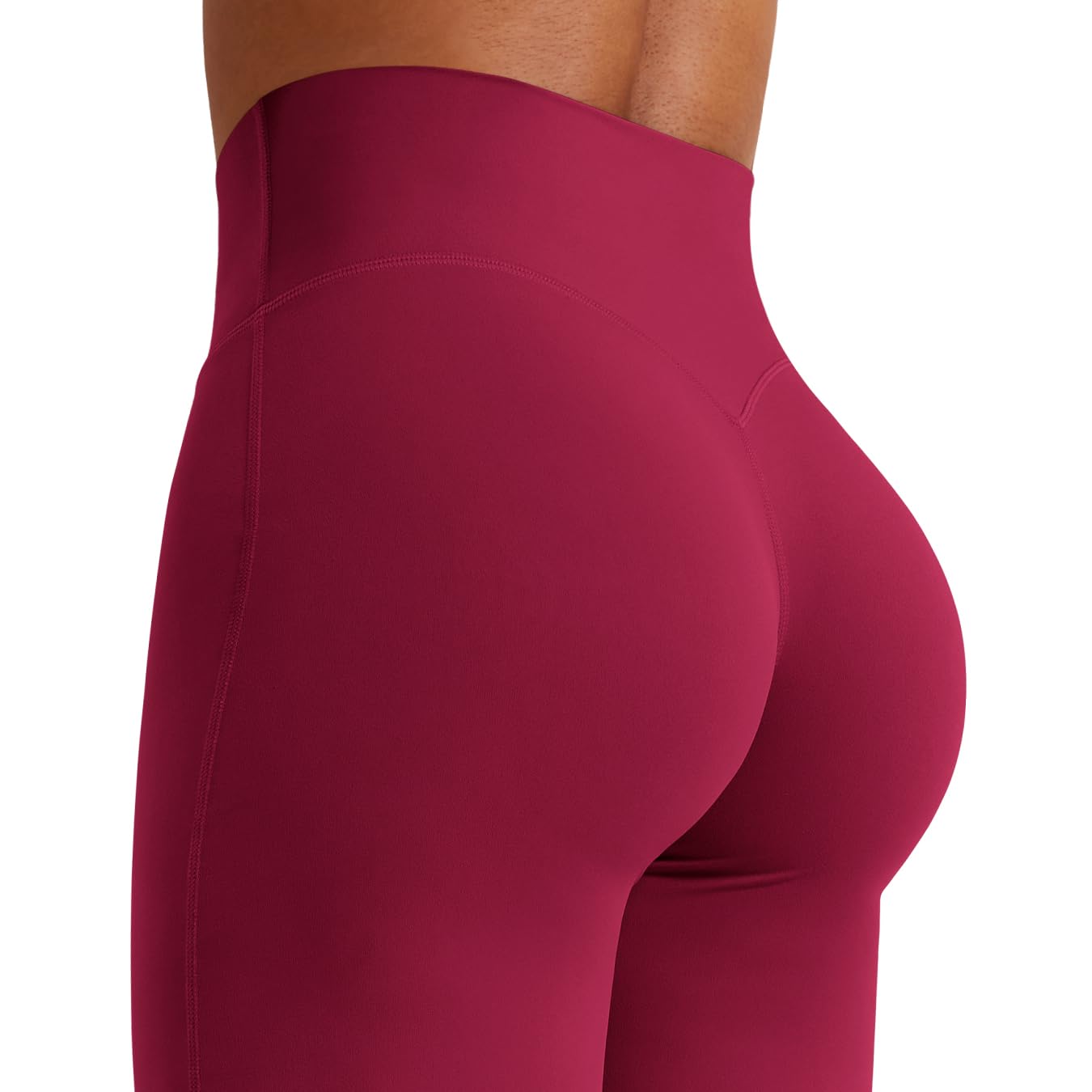 YEOREO Workout Leggings Womens No Front Seam Straight Leggings 35" High Waist Buttery Eddiy Gym Yoga Pants Ancora Red XL