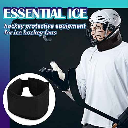 Taiyin 2 Pcs Winter Hockey Neck Guard Sports Cut Resistant Neck Guard Collar Protector for Youth Adult Paintball Ice Hockey Protective Gear, Black