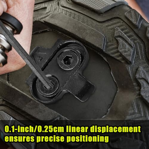 Black Bike Cleats Clips Replacement, Cycling Cleats for Indoor Cycling Spinning Biking Compatible with Shimano MTB SPD SM-SH51 and Look X-Track Pedals Parts