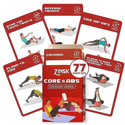 Abs and Core Exercise Cards – 75+ Workout Cards to Help Build Core Strength, Stability, Outdoor, Work from Home Fitness Workout