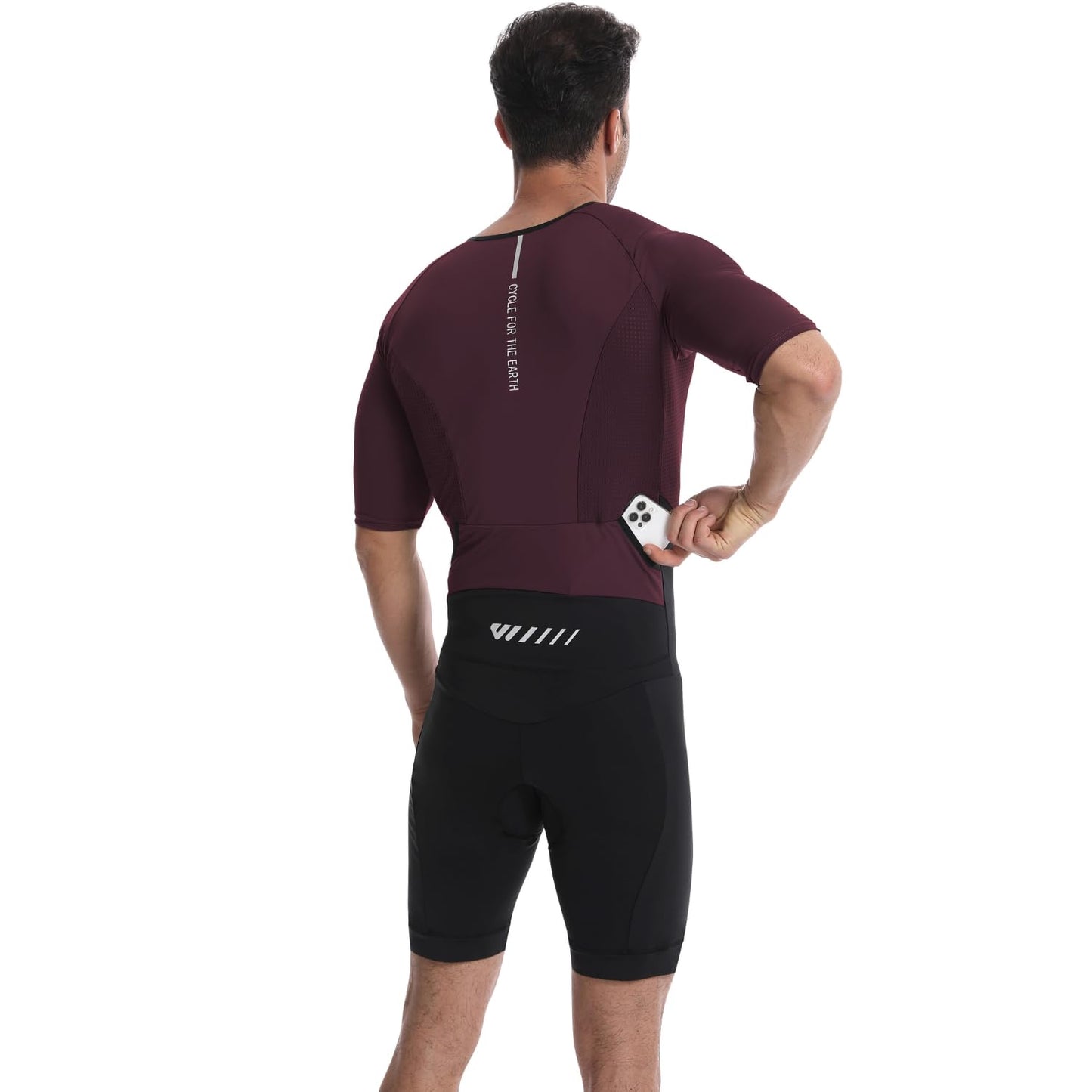 Lo.gas Triathlon Suits Mens,High Elasticity Breathable Quick-Drying Trisuit Race‌ Skinsuits Cycling Swimskin Bike Swim Run Red XX-Large
