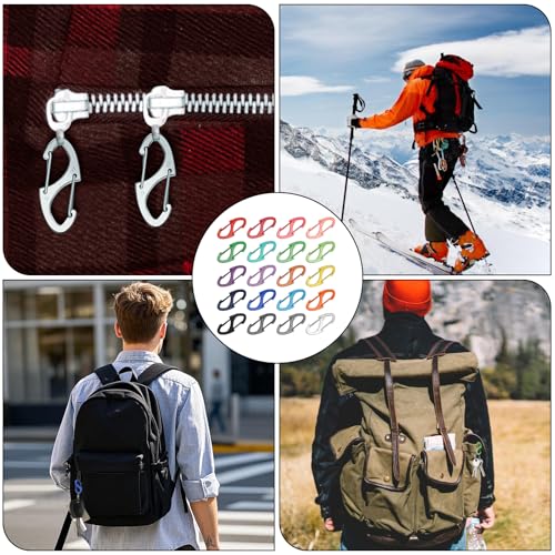 20PCS S Carabiner Clip Small Alloy Snap Hook Anti Theft Carabiner Clip Hooks Scratch-Resistant Mini Keychain Carabiners for Keys, Small Ring Hooks for Bag£¬ Backpack£¬ Purse