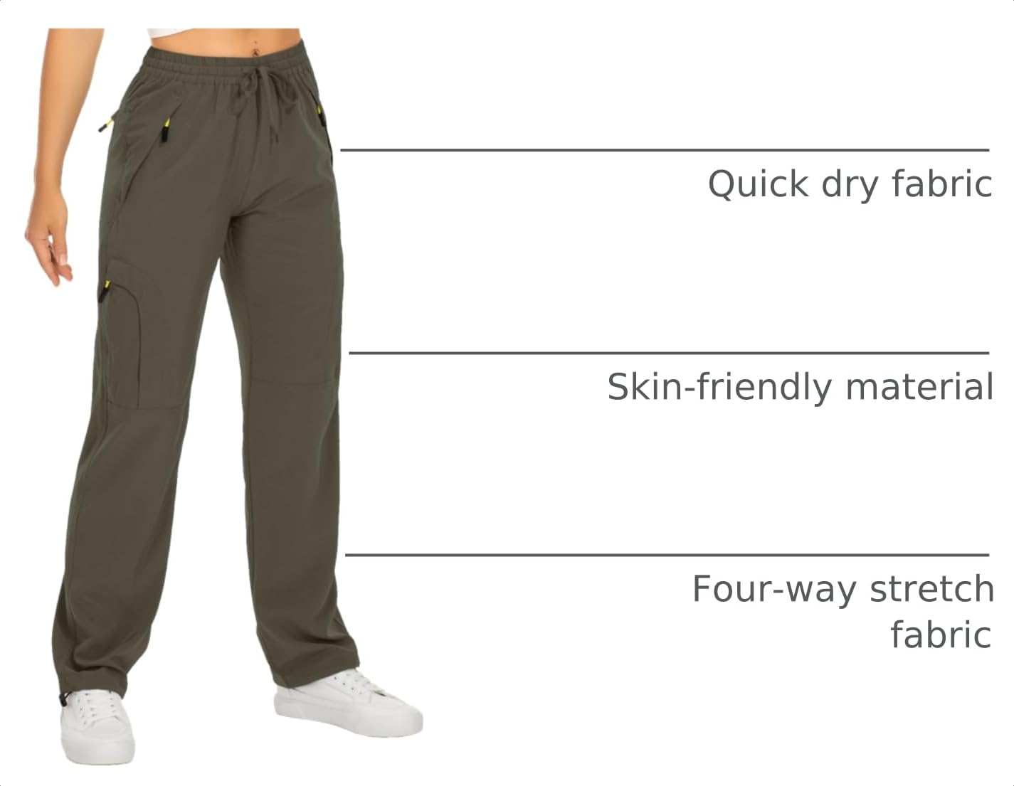 Toomett Women's Hiking Cargo Pants Quick Dry UPF50+ Outdoor Pants for Women Fishing Safari Travel Pants with Pockets,6608, Light Brown,XS