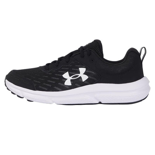 Under Armour Men's Charged Assert 10 Shoes, (001) Black/Black/White, 12