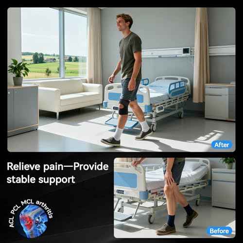 Knee Brace with Side Stabilizers for Women & Men, Adjustable Knee Support for Knee Pain Relief, Meniscus Tear, Arthritis, Tendonitis, ACL, MCL and Sports Injuries (Large)