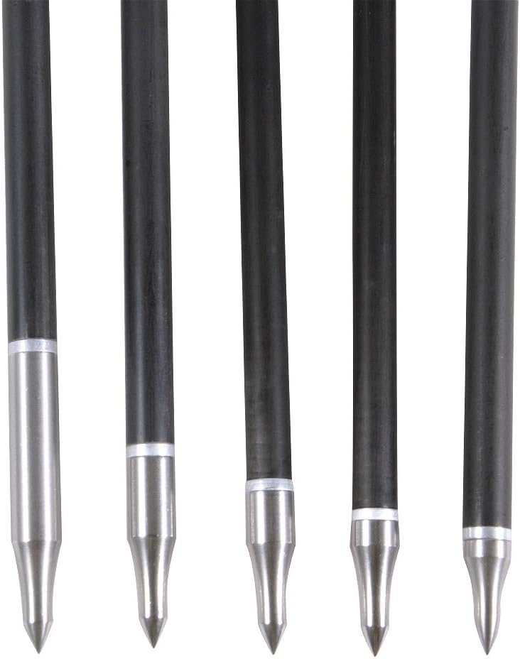 Archery Field Points - 12/24 Pack Stainless Steel Arrow Tips | 5/16" Cutting Diameter, 75-300 Grain for Target Practice & Hunting