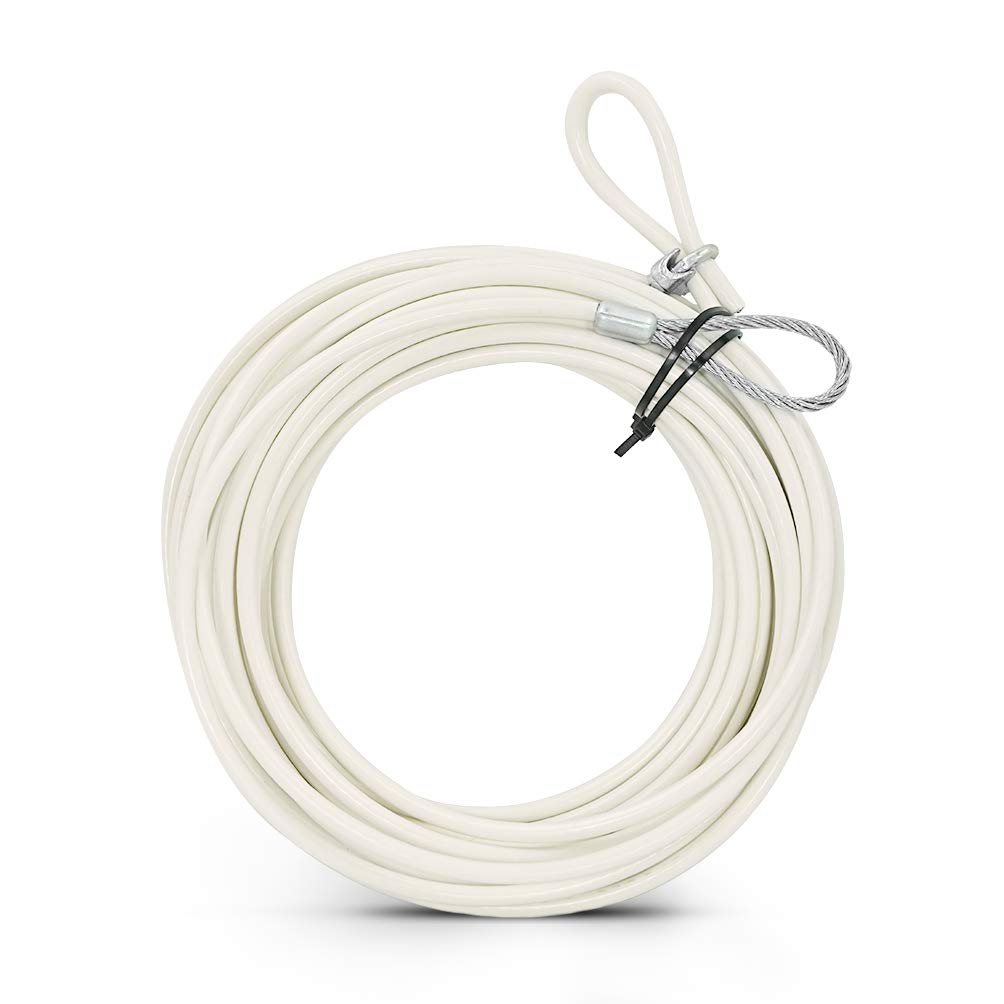 Aoneky 47ft 1/4 Inch Stainless Steel Tennis Net Cable, 800lb Break Strength Headline Wire with Vinyl Coating, Replacement Top Cable for Standard 42ft Doubles Tennis Nets