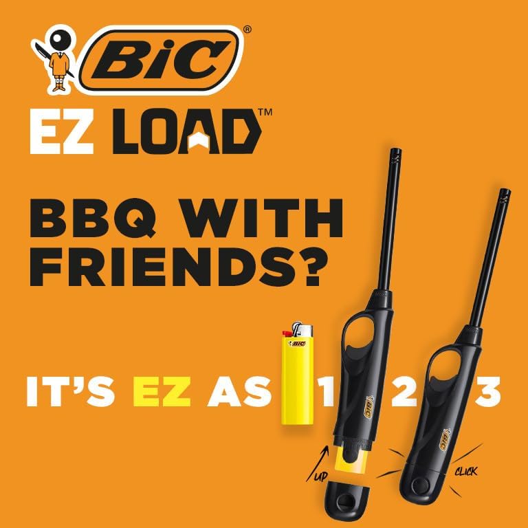 BIC EZ Load Lighters - Long Lasting & Reloadable Design | Assorted Colors, Pack of 2