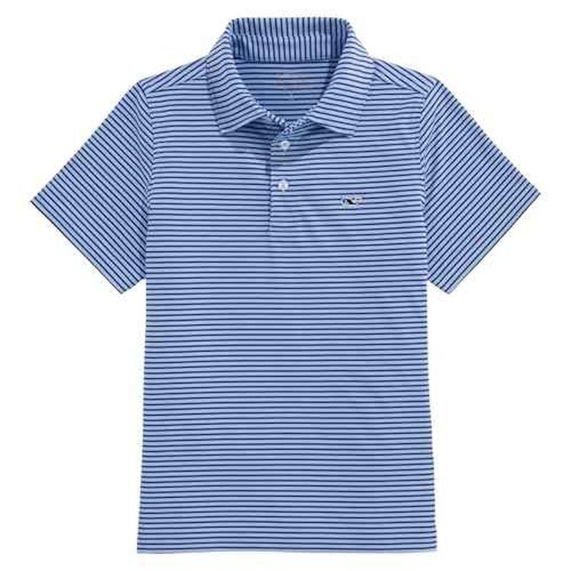 vineyard vines Boys Boys' Bradley Stripe Sankaty Performance Polo
