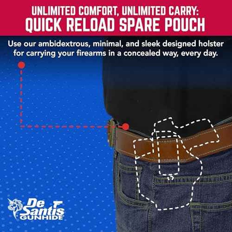 DeSantis Pro Stealth IWB Holster - Holster IWB, Conceal Carry Holster, Fits Most Large Frame Double Action & Semi Autos Up To a 4" Barrel, GLOCK 17/19, FN 509, S&W M&P 9/40 4.25¡±- Ambidextrous, Black