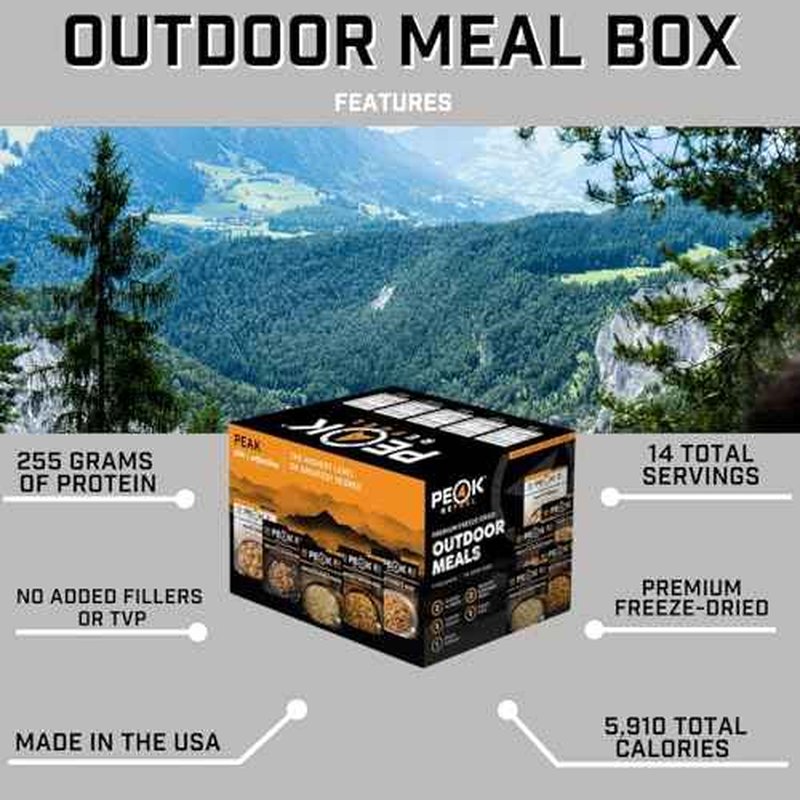 Peak Refuel Bulk Meal Packs | 100% Real Meat | Premium Freeze-Dried Meals for Backpacking, Camping & Survival | MRE Emergency Food (Outdoor Meal Box)
