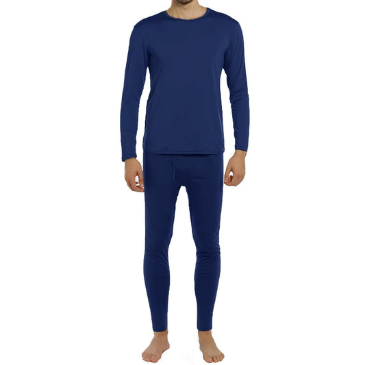 ViCherub Men's Thermal Underwear Set Fleece Lined Long Johns Winter Base Layer Top & Bottom Sets for Men Navy