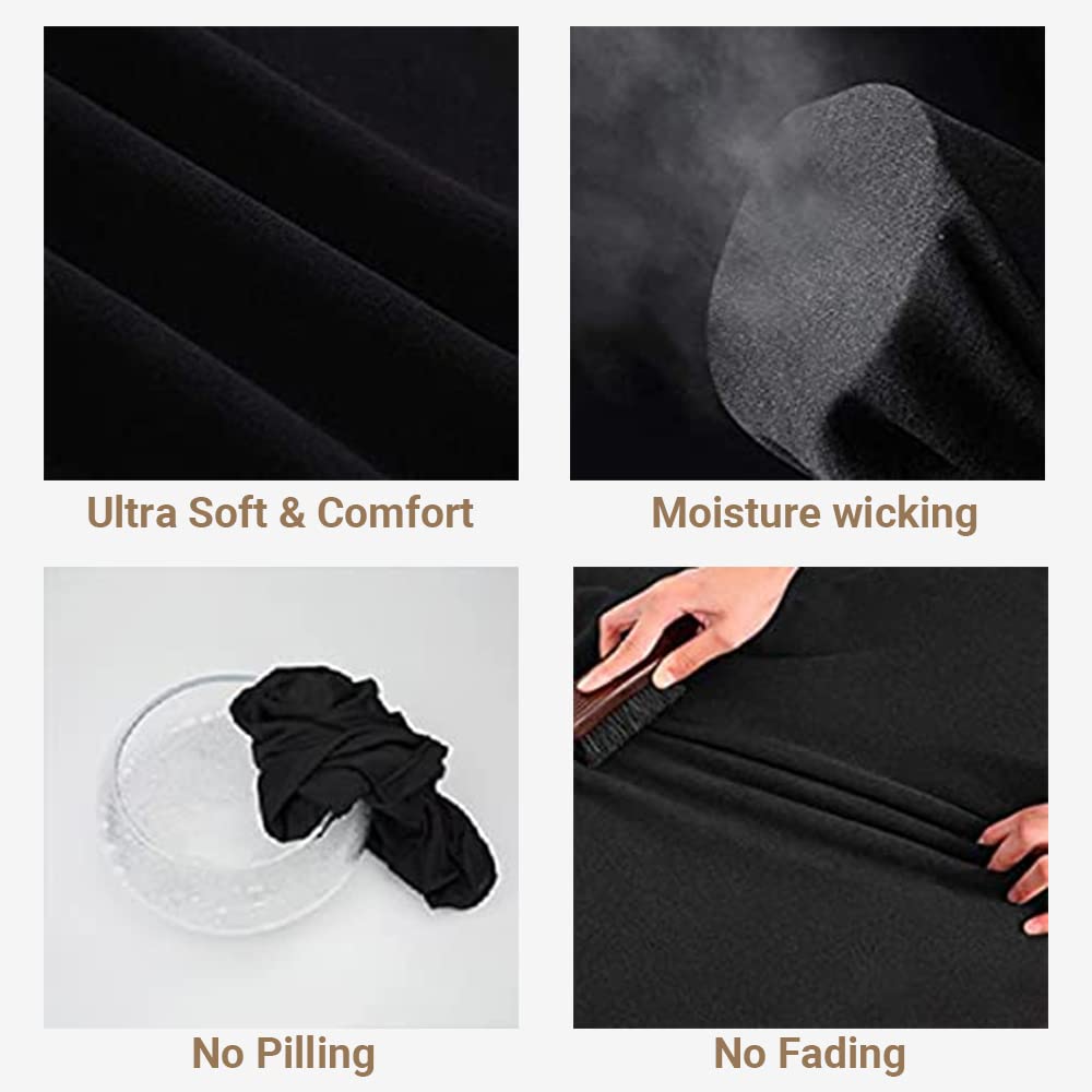 HEROBIKER Men's Thermal Underwear Set, Black, Medium