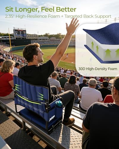 Relispo Heavy Duty Stadium Seat with Back Support, 500 lbs Capacity, Model 1