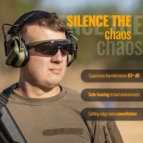 EARMOR M32 Tactical Headset Hunting & Shooting Earmuffs with Microphone, Sound Amplification, Nato TP120 Jacket, Tan