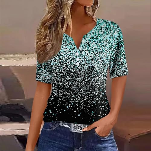 Fashion Tops for Women Trendy Womens Shirts Dressy Casual Trendy Summer Top Women'S Summer Short Sleeve Tunic Tops Womens Graphic Tees Vintage Trendy Womens Summer Shirts Green XL