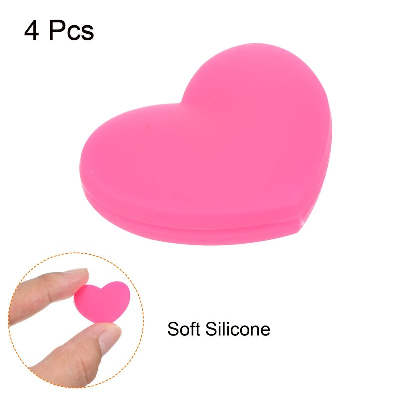PATIKIL Tennis Vibration Dampener, 4 Pack Heart-Shaped Silicone Shock Absorber Racket String Damping for Tennis Racquet, Pink