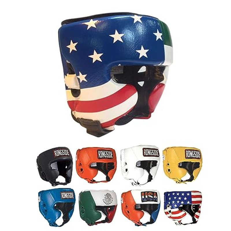 Ringside Competition Boxing Headgear, USA Boxing-Approved Leather Headgear with Cheek Protection, Great for MMA, Muay Thai, Kickboxing, and Training, Ideal for Men and Women, USA/Mexico, Large