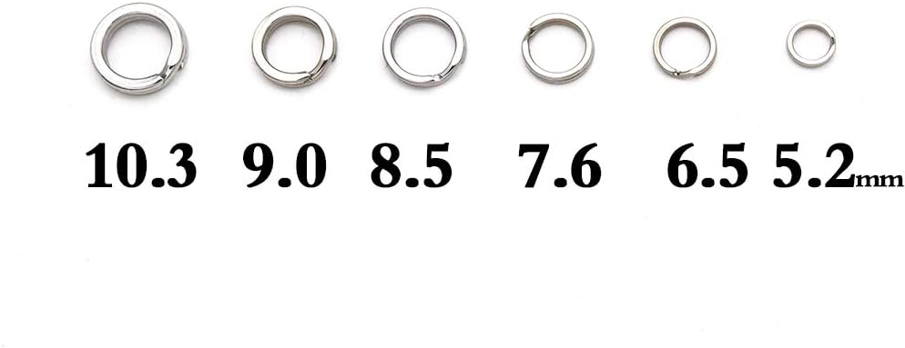 Heavy Duty Stainless Steel Split Rings | Double Fishing Lure Rings, 6 Sizes 5.2-13mm, 40-250LB