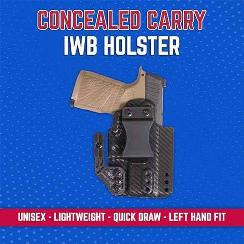 DESANTIS Persuader Gun Holster, Versatile IWB Holster with Sleek Carbon Fiber Finish, Fits Springfield Hellcat and Hellcat OSP, Unisex Holster, Right Hand-Draw, Black