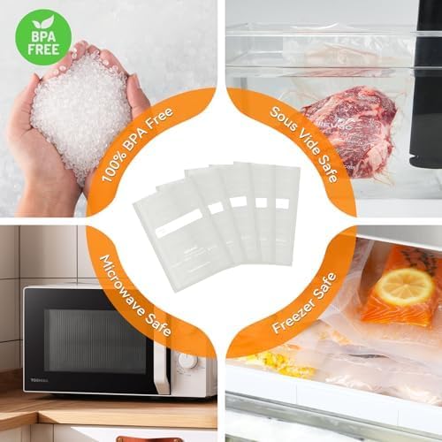 Wevac Vacuum Seal Roll Keeper - BPA Free Food Saver Bags | 6"x100' & 8"x100' Rolls for Meal Prep & Storage