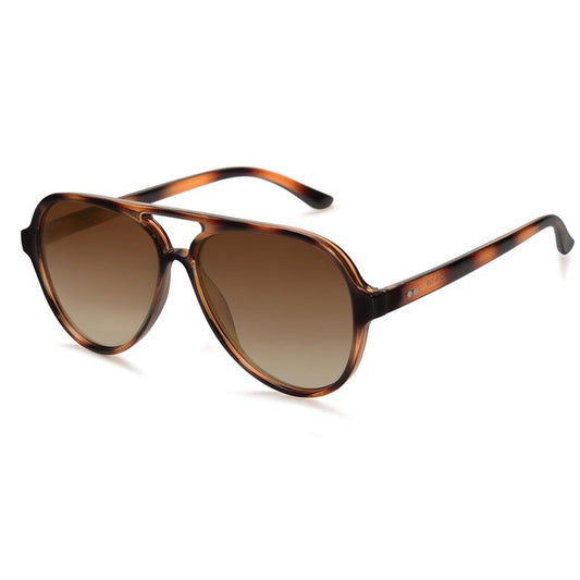 SOJOS Classic Polarized Aviator Sunglasses for Women Men, Retro Trendy Aviators Shades SJ2201, Dark Brown Pattern/Green