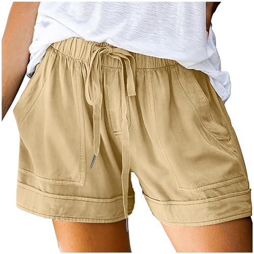 Aboser Shorts for Women Womens Shorts Casual Drawstring Sweatshorts Classic Solid Color Pant Stretch Wide Leg Bottoms 2024 Y2K Lounge Shorts Lightning Deals of Today